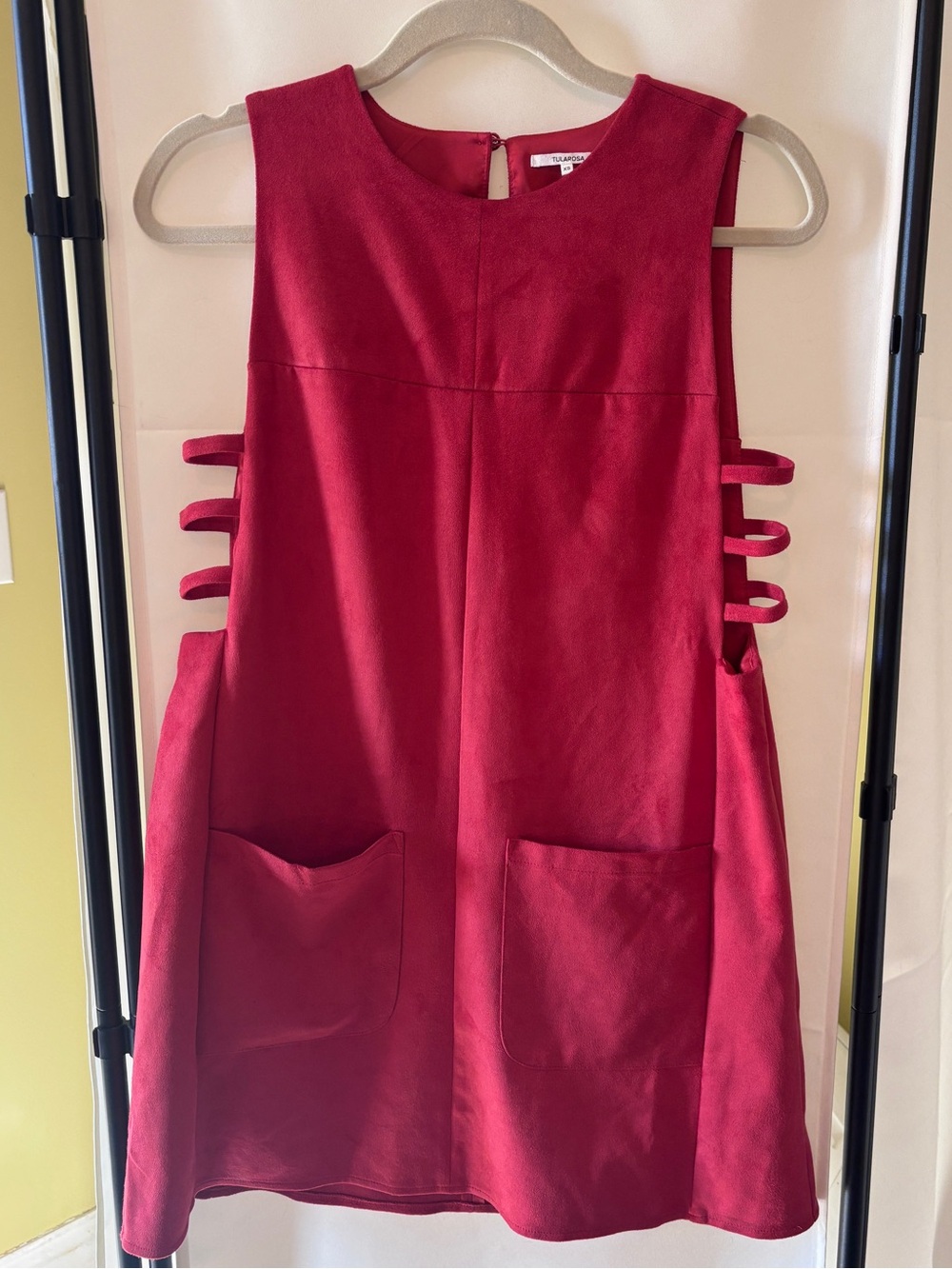 Tularosa Red Sleeveless Pocket Shift Dress